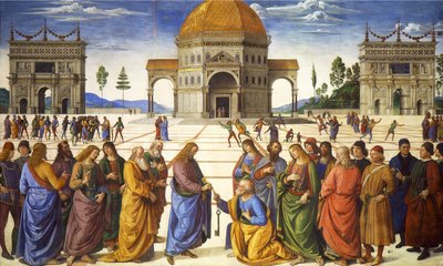 Giving of the Keys to St. Peter, from the Sistine Chapel, 1481 by Pietro Perugino